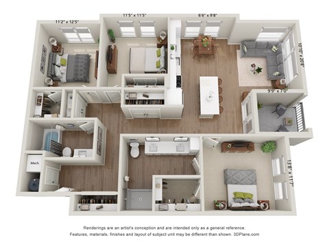 a floor plan of a 1 bedroom floor plan